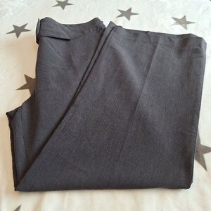 Harve Bernard Women's 12 Gray Pants‎ Career Dress Wide Straight Leg Faux Belt
